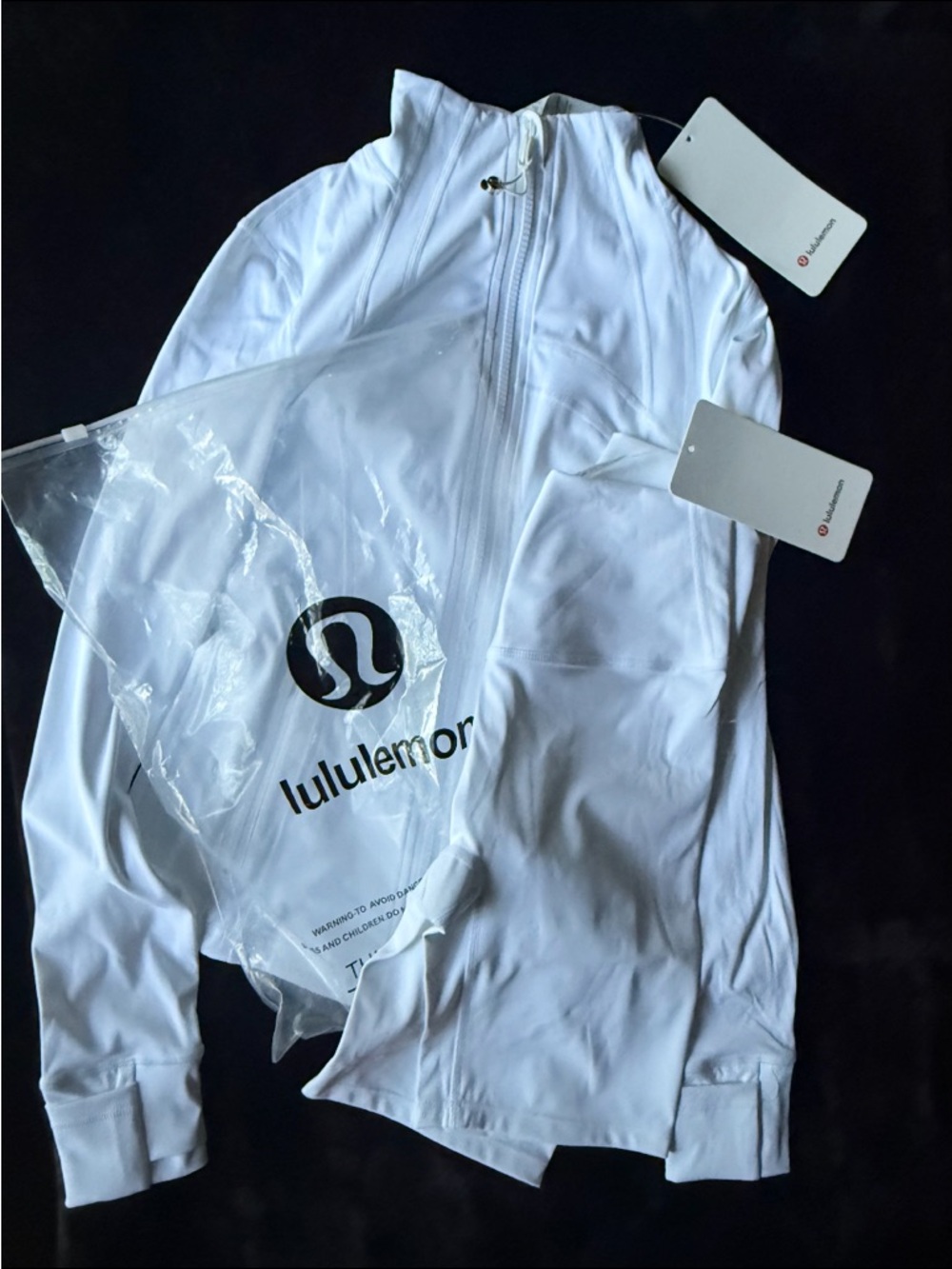 lululemon athletica White Full-Zip Jacket and short set